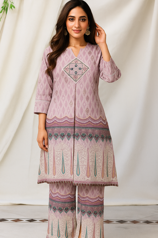 lavender ethnic co-ord set