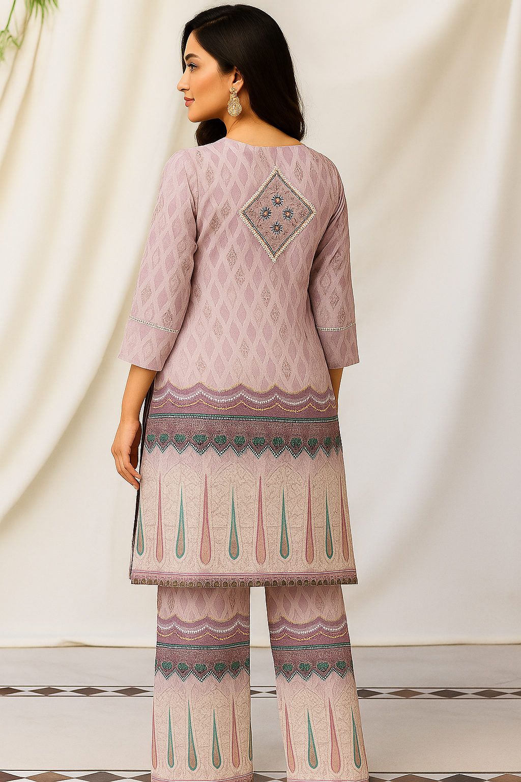 lavender ethnic co-ord set