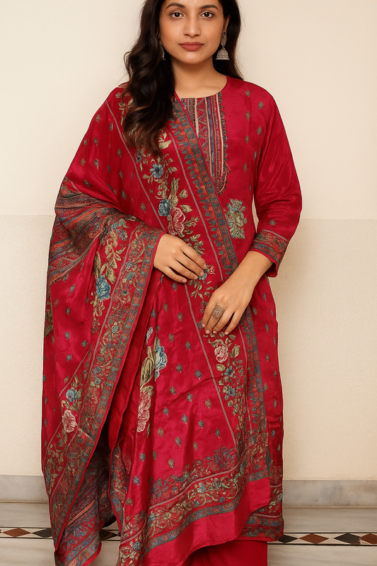 Pure Crape Traditional ethnic salwar suit set