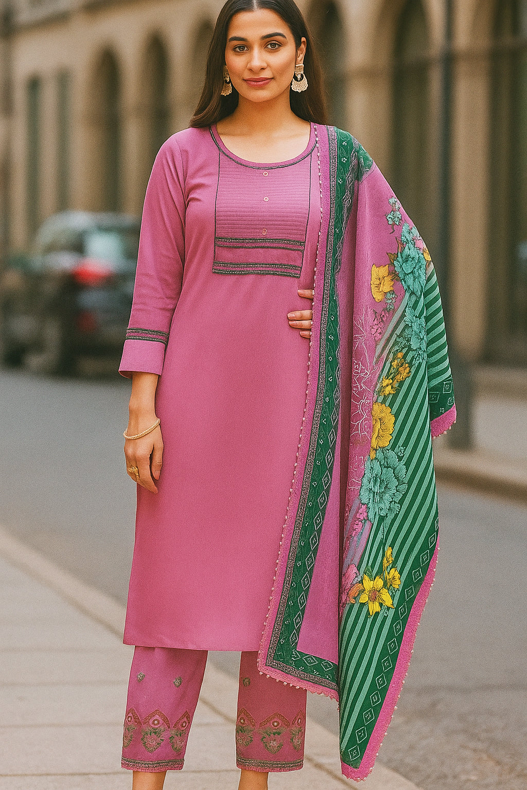 Reyan straight-cut kurti set