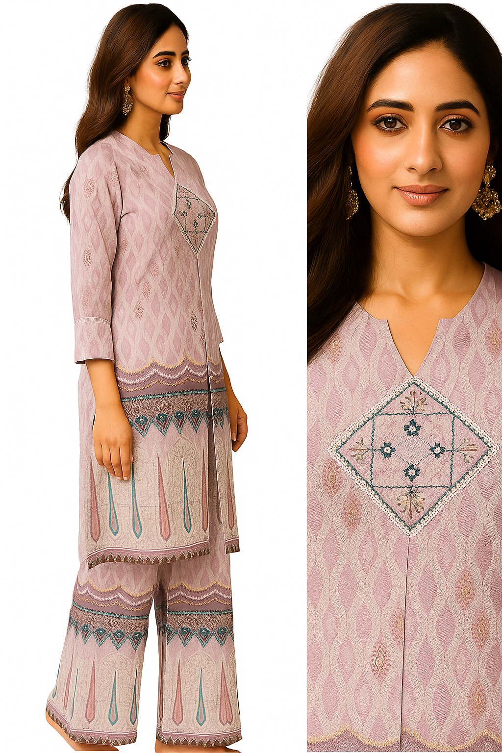 lavender ethnic co-ord set