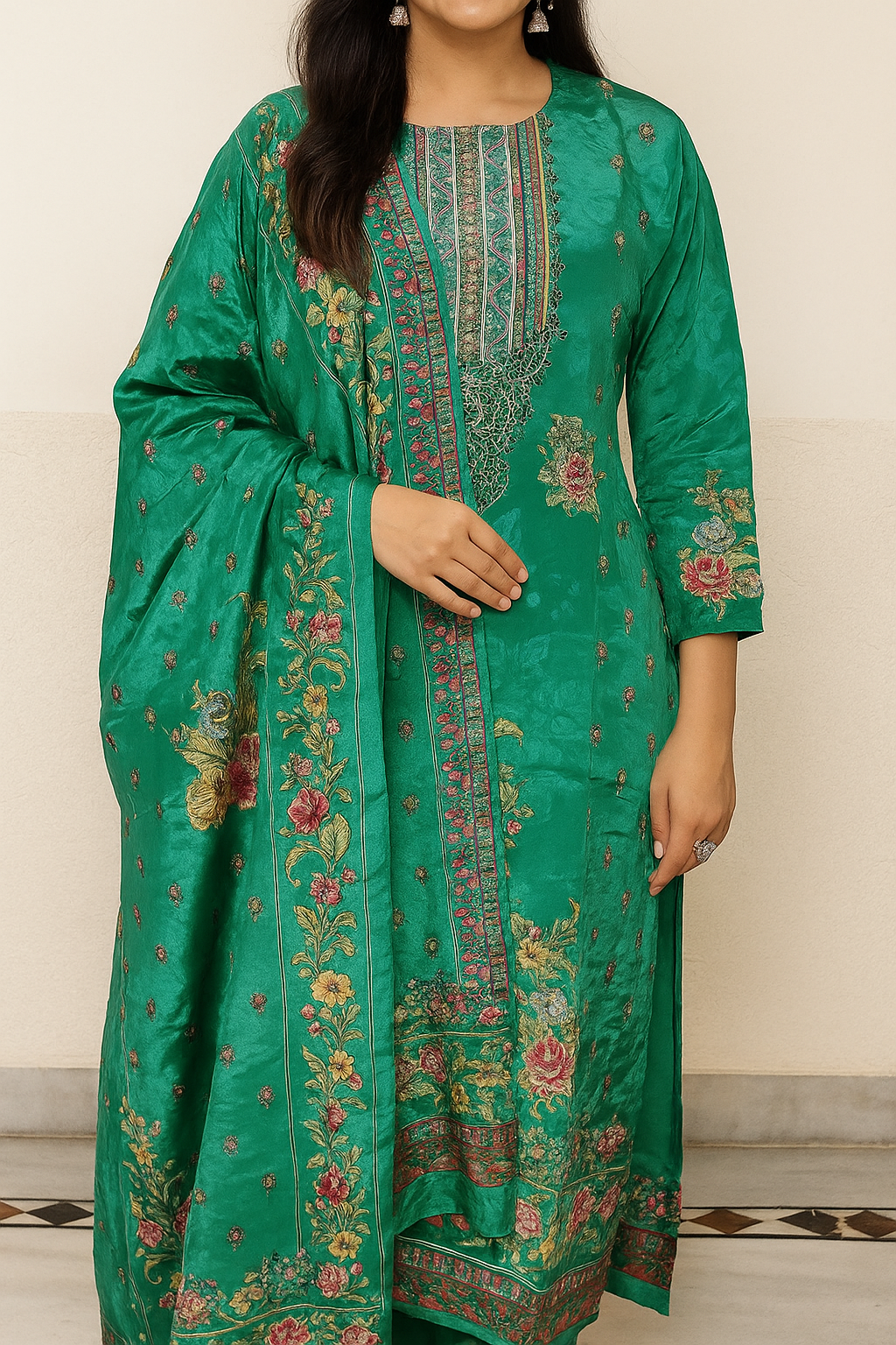Pure Crape Traditional ethnic salwar suit set
